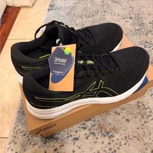 Asics Black with Neon Yellow Athletic Shoes